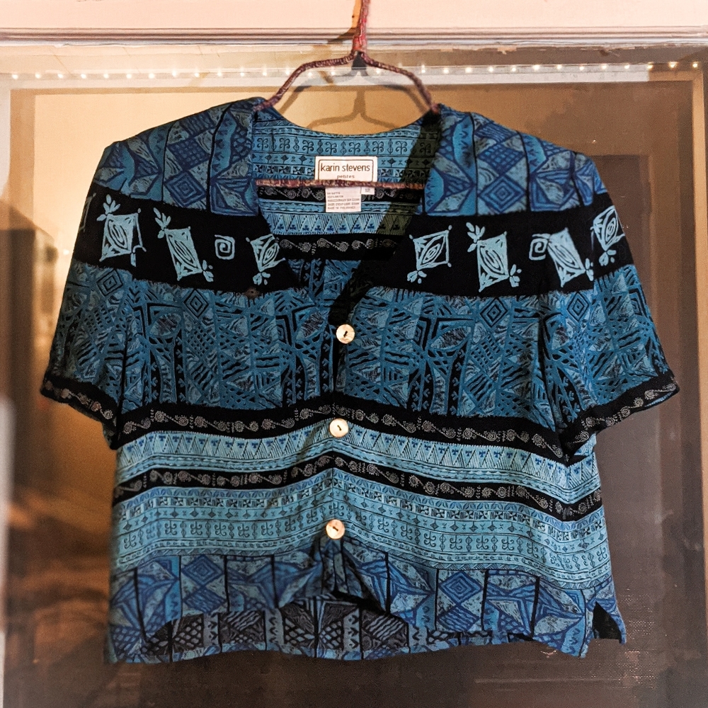 Vintage Karin Stevens Petites Crop Top - Size 12